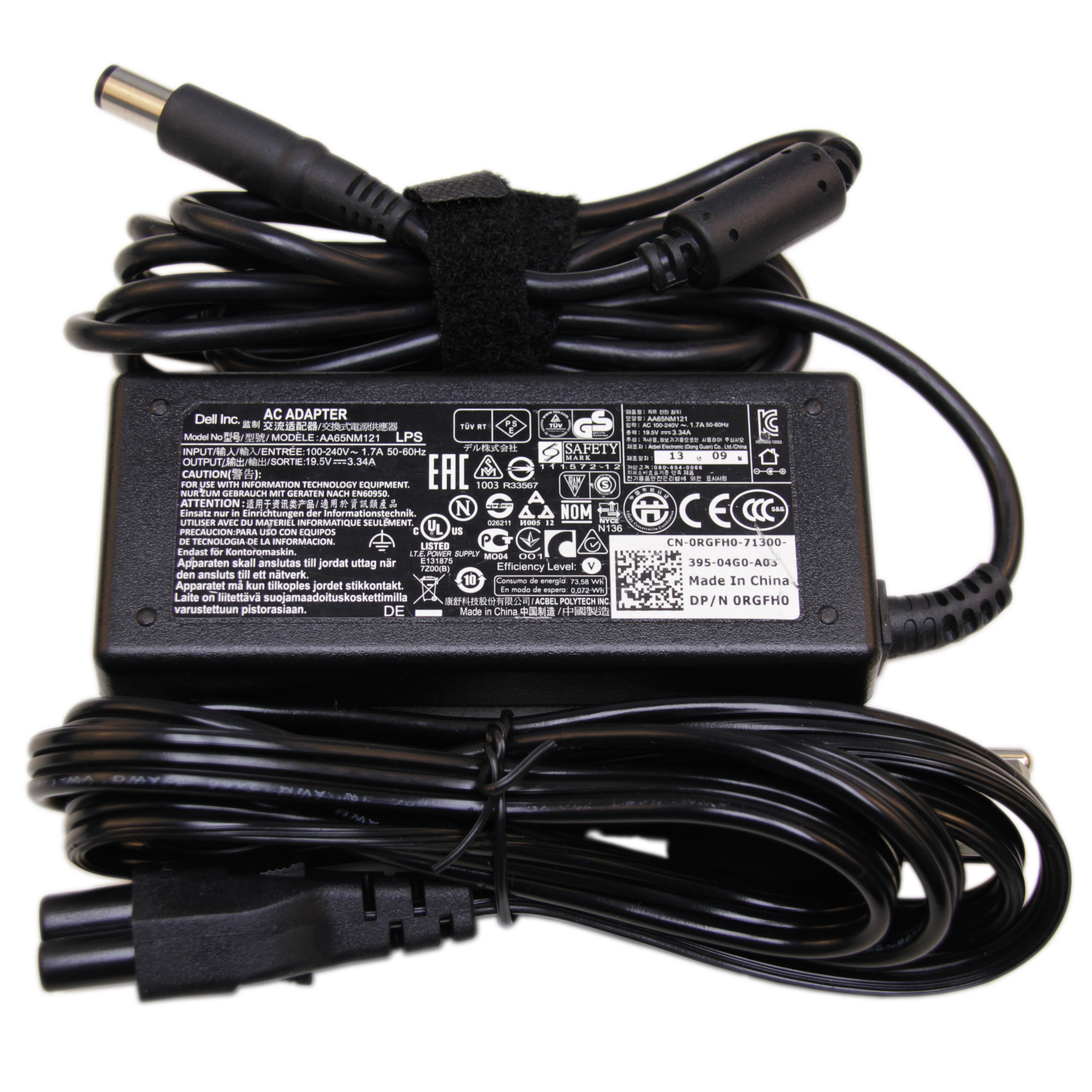 65W AC Adapter Charger For Dell Latitude 11 3180 3189 3190 P26T – 19.5V 3.34A
